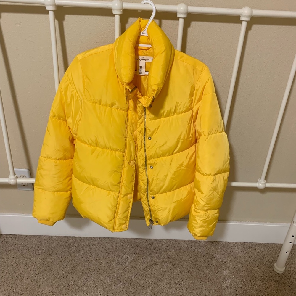 H&M canary yellow bomber jacket